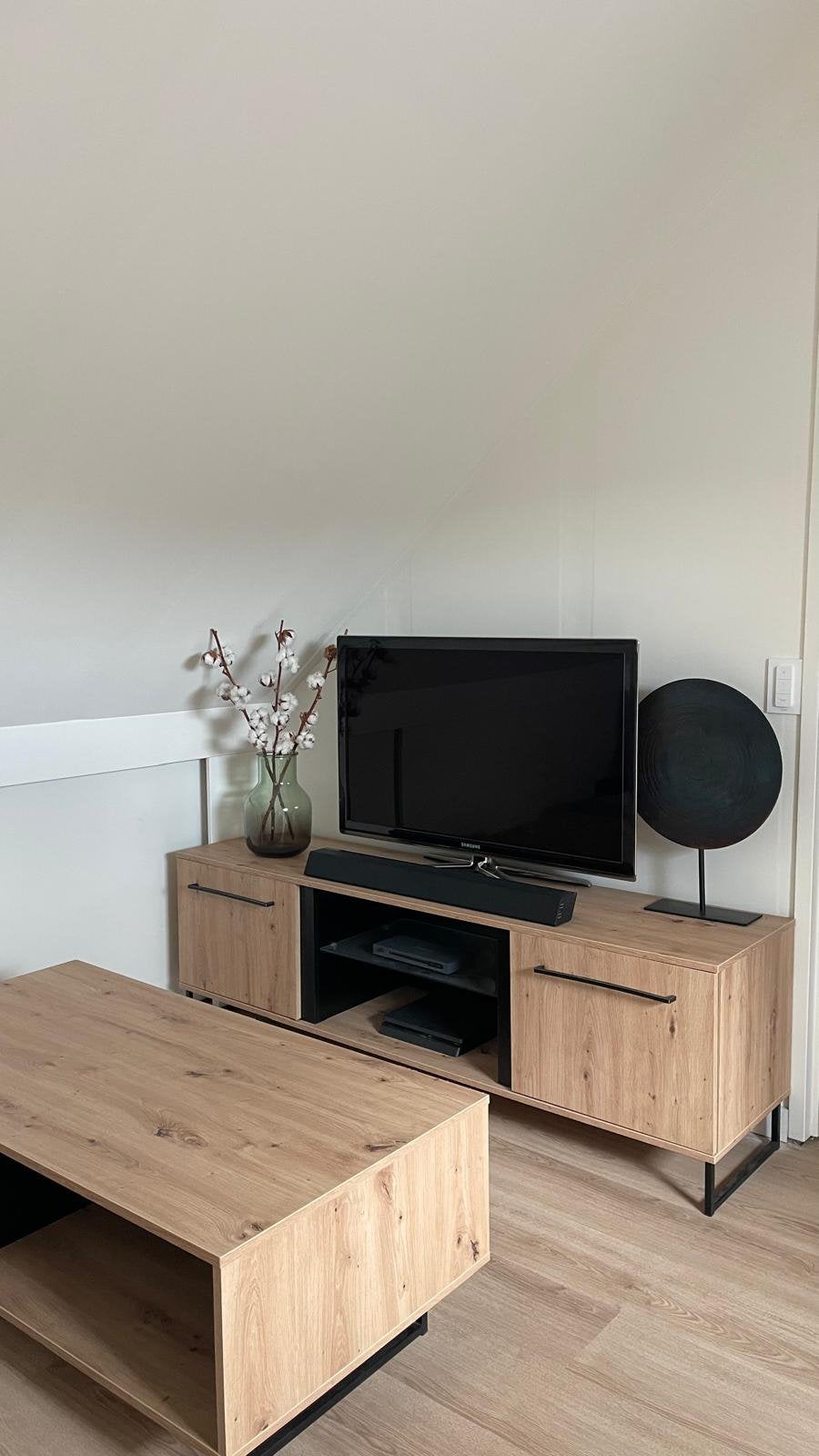 Matchende TV- en salontafel, Ophalen, Gebruikt, 100 tot 150 cm, Minder dan 100 cm