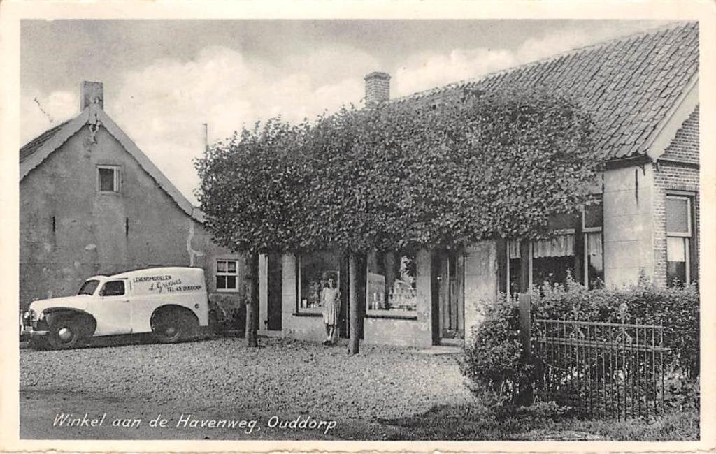 Ouddorp Winkel aan de Havenweg Grinwis, Ophalen of Verzenden, 1940 tot 1960, Gelopen, Zuid-Holland