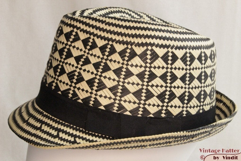 nieuwe gleufhoed Trilby strohoed met zwart maat 57, 56 of 57 cm (M, 7 of 7⅛ inch), Hoed, Hawkins, Nieuw
