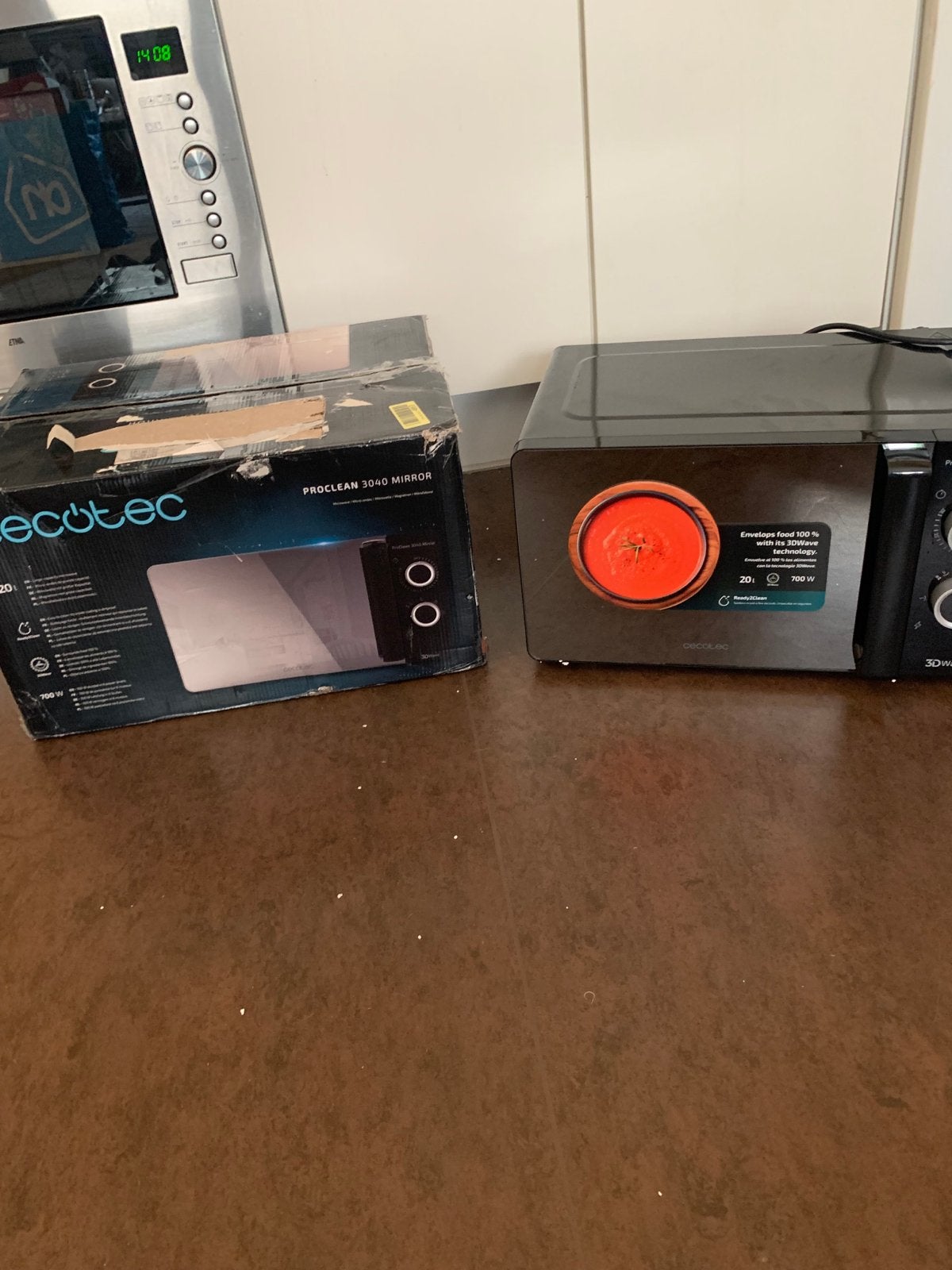 Cecotec ProClean 3040 Mirror Magnetron, Witgoed en Apparatuur, Magnetrons, Ophalen, Nieuw, Magnetron, Draaiplateau