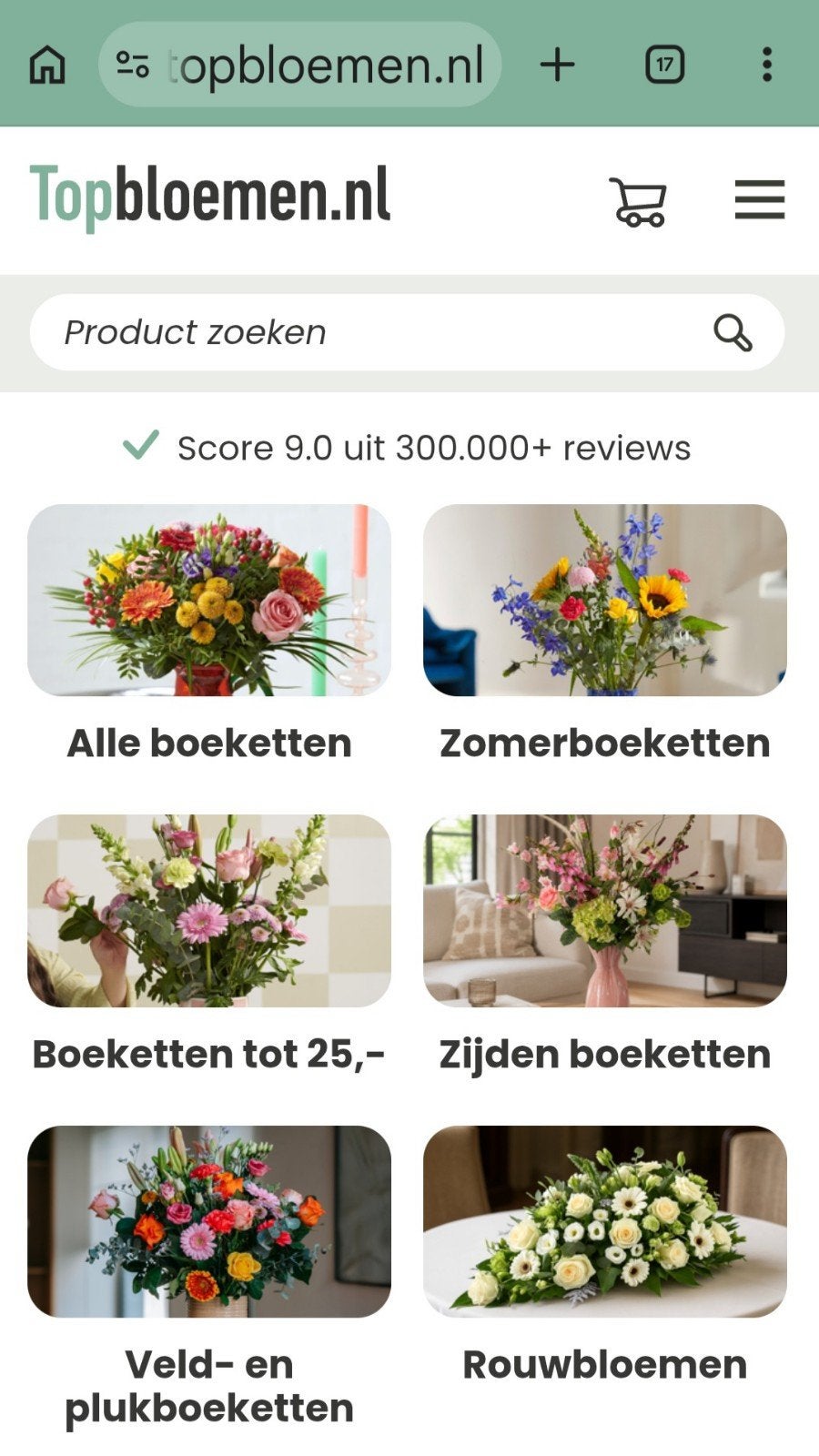15% korting topbloemen, Tickets en Kaartjes, Kortingen en Cadeaubonnen, Eén persoon, Kortingsbon