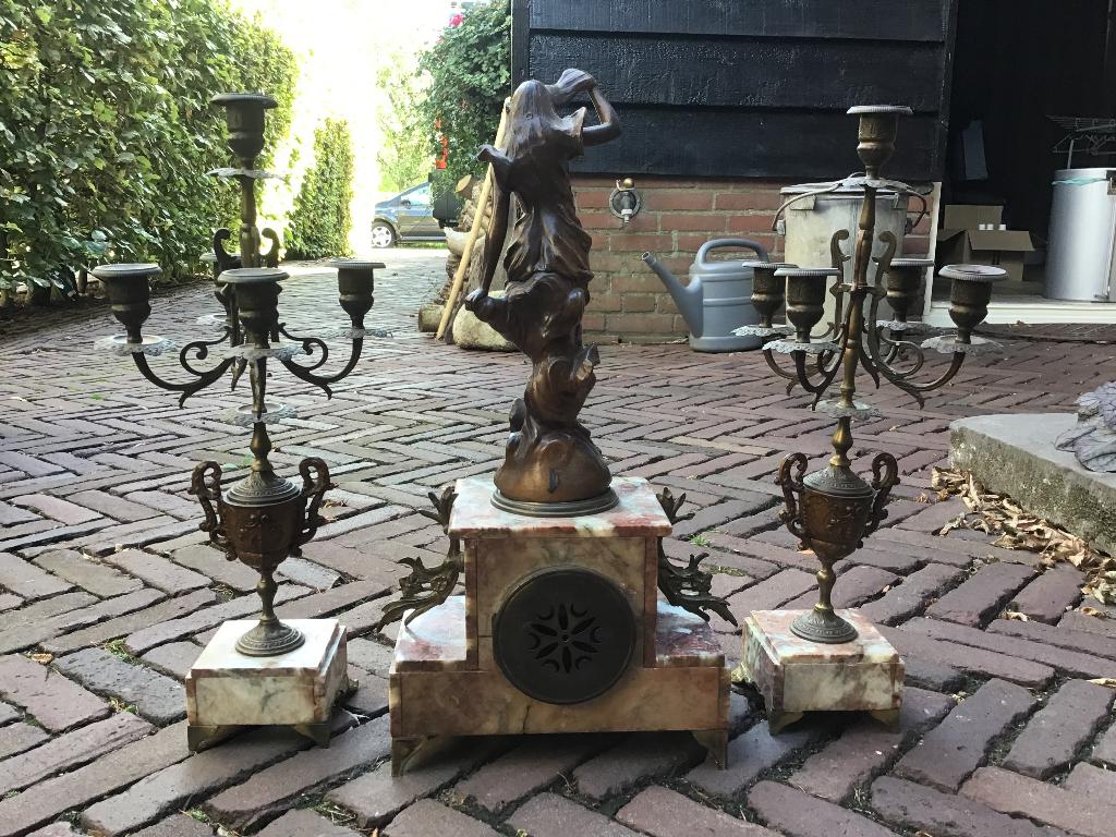 Schouwstel beeld, Antiek en Kunst, Ophalen, Brons