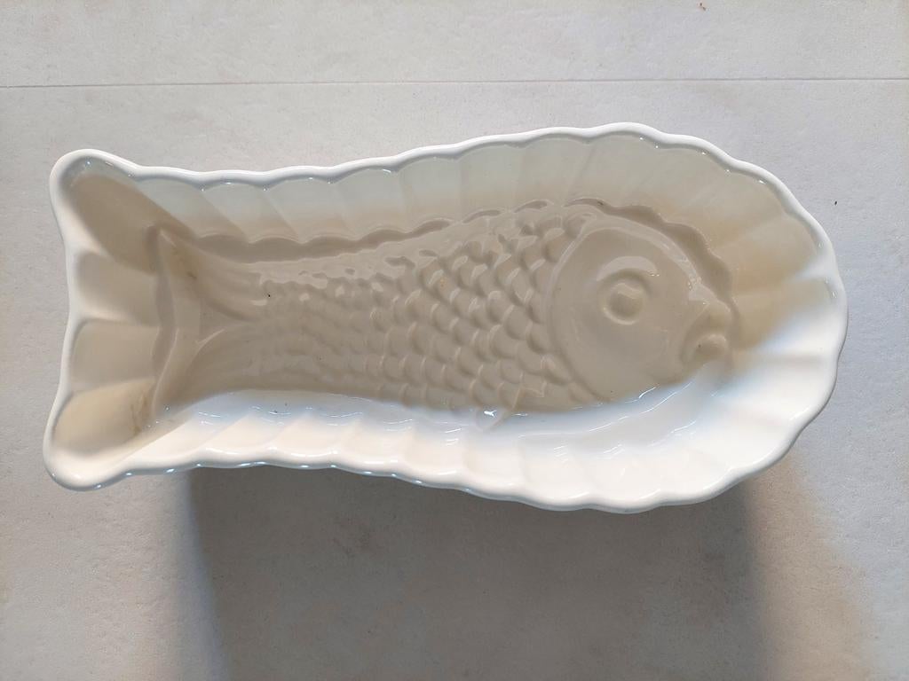 Vintage stenen vis bakvorm puddingvorm - ca. 25 cm, Antiek en Kunst, Antiek | Keramiek en Aardewerk, Ophalen of Verzenden