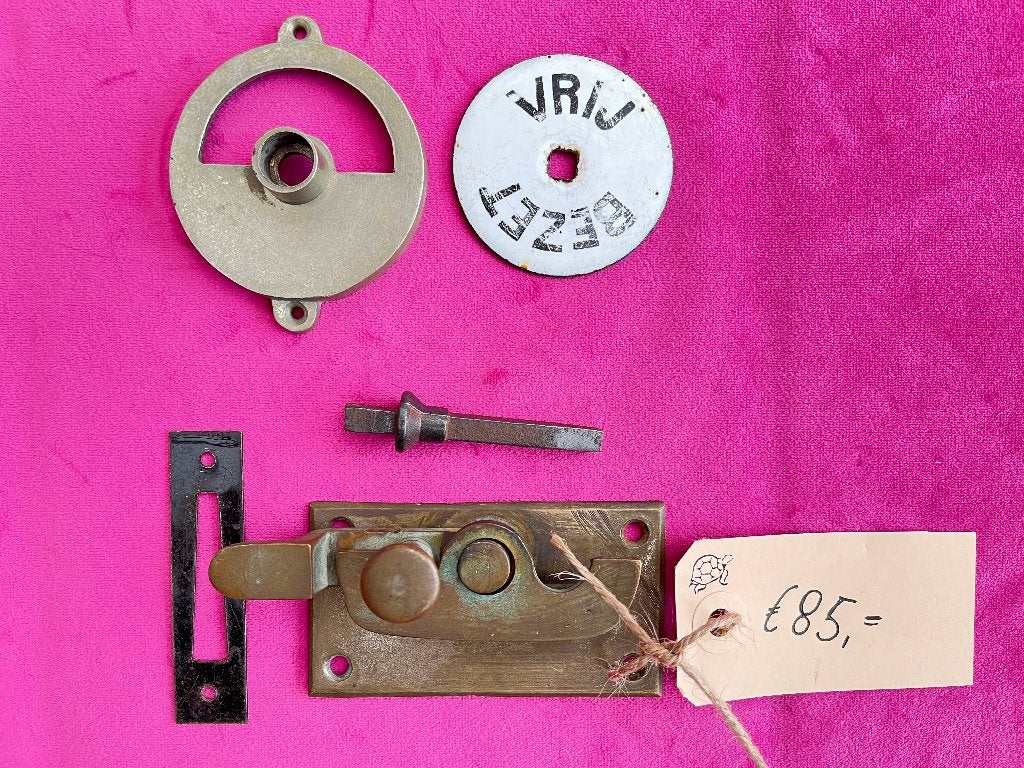 Div. oude toilet sluiting, badkamer, wc slot, vrij en bezet, Ophalen of Verzenden