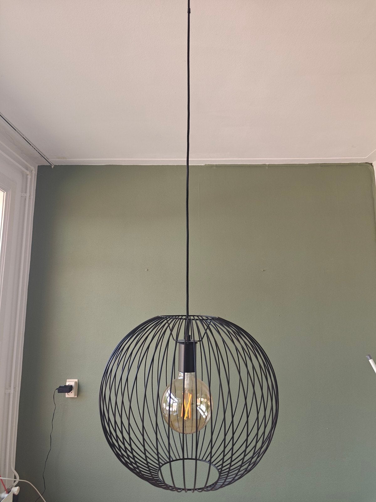 Hanglamp Xavier - zwart 150xØ40 cm (Leen Bakker), Huis en Inrichting, Ophalen, Zo goed als nieuw, Metaal