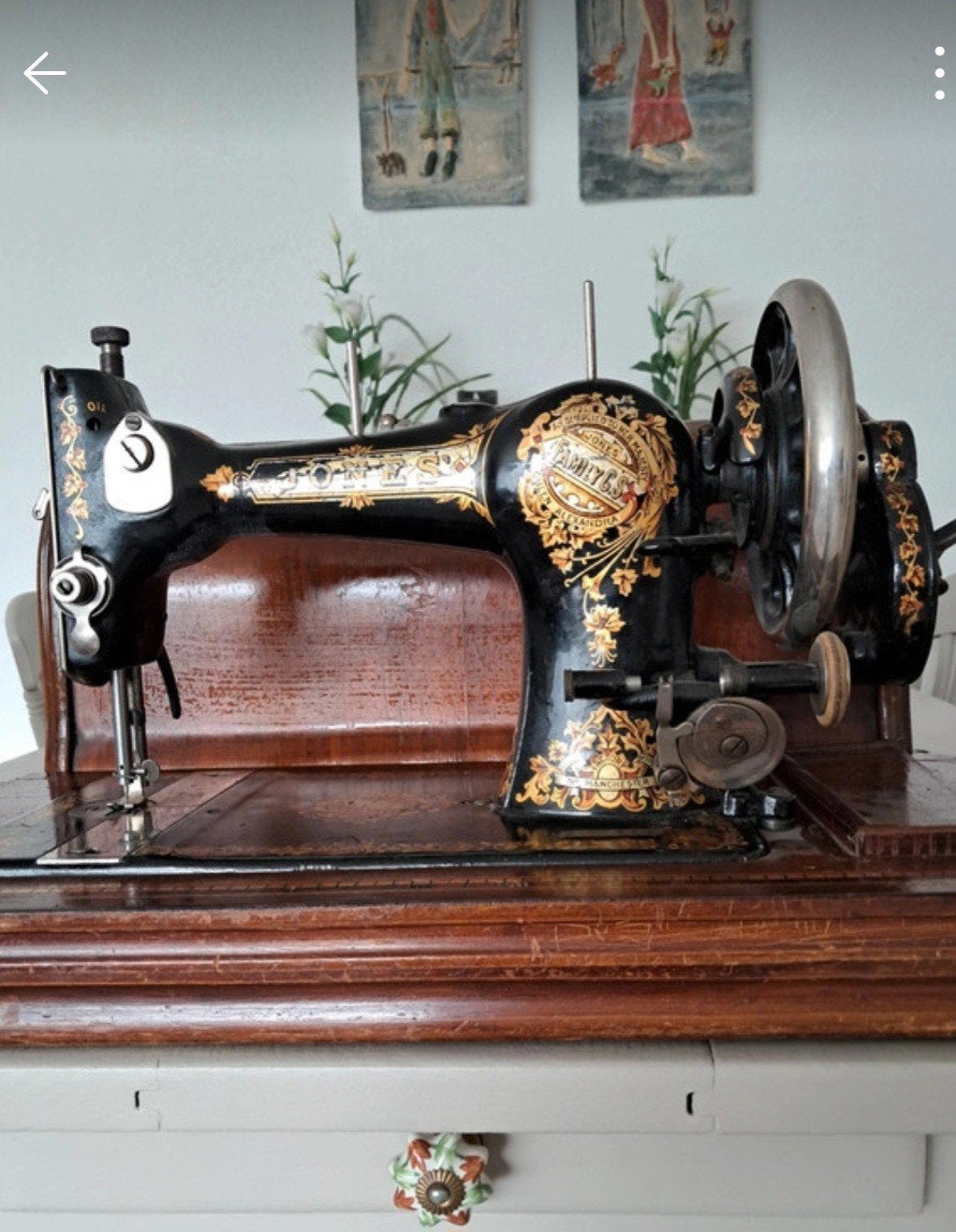 Antieke Jones handnaaimachine, Antiek en Kunst, Ophalen