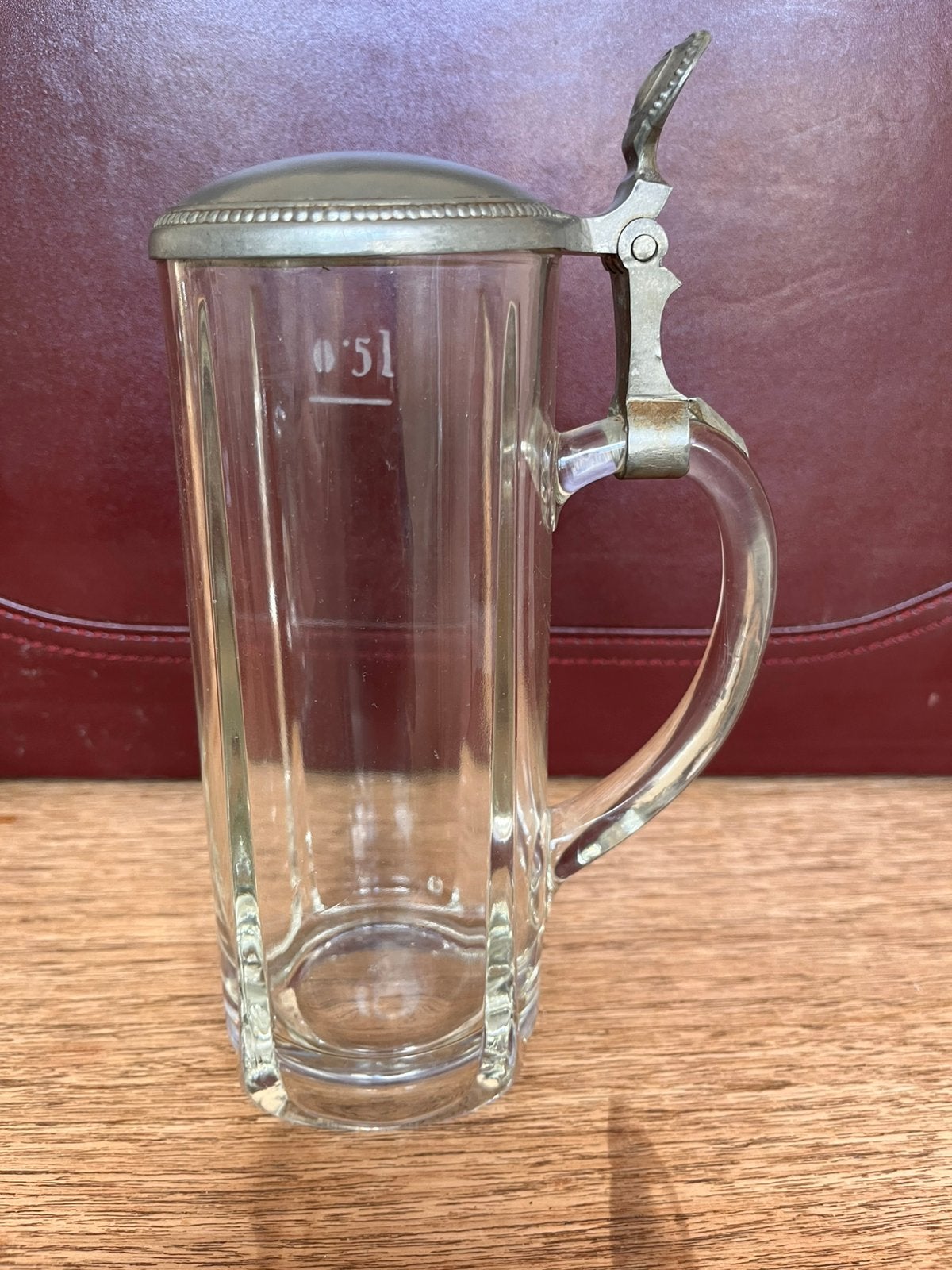 Bierpul met literaanduiding "0,5 l" – tinnen deksel, Antiek en Kunst, Ophalen of Verzenden