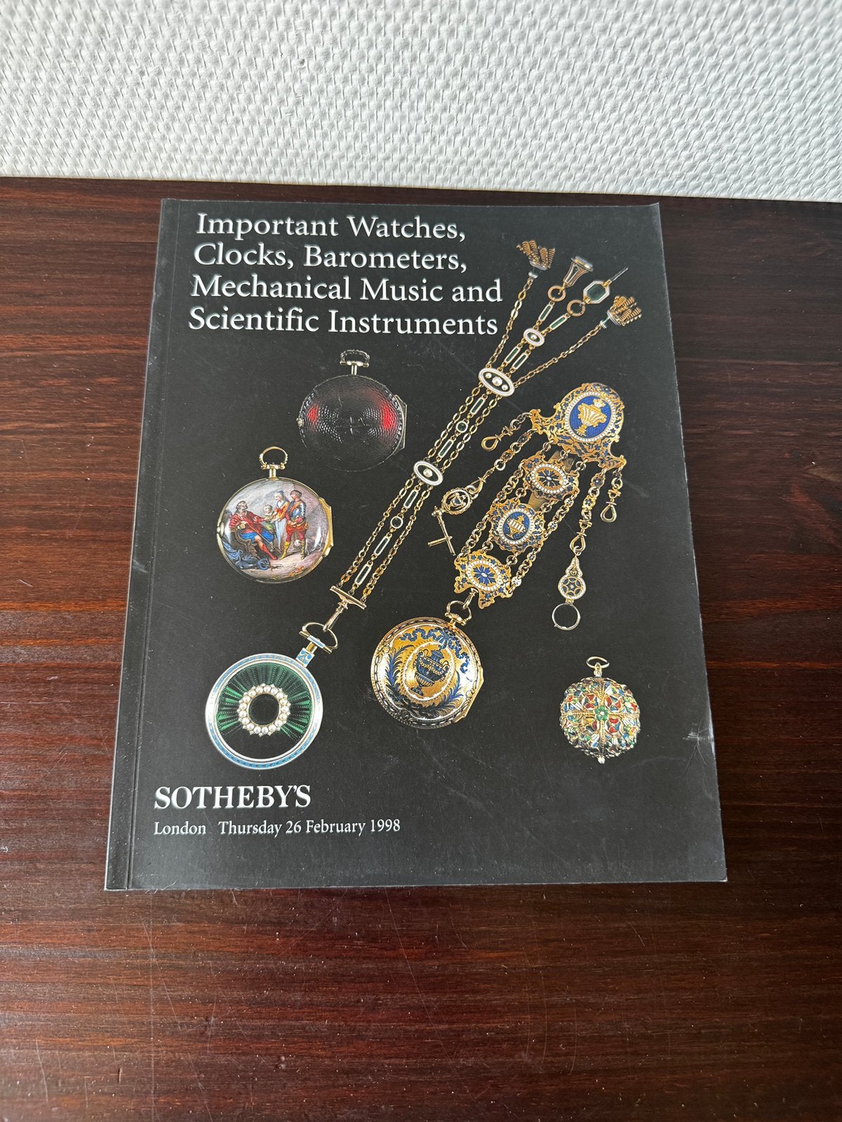 Boek Important Watches, Clock, Baromets Sotheby's 1998, Ophalen of Verzenden