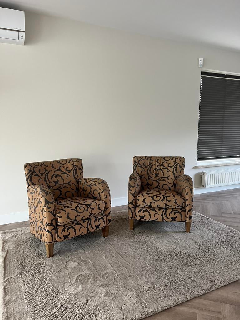 4 x BENCH FAUTEUILS, Huis en Inrichting, Fauteuils, Ophalen, Gebruikt, Minder dan 75 cm, Stof