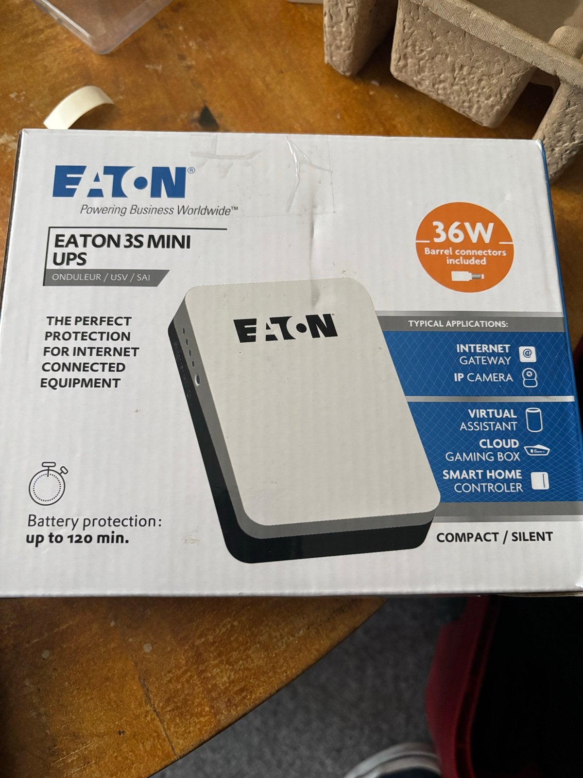 Eaton 3S Mini UPS 36W - Compacte Noodstroomvoorziening, Computers en Software, Ophalen of Verzenden, Nieuw