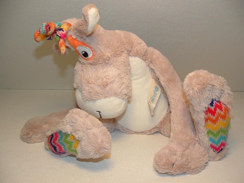 UNICEF EZEL OENNY GROOT PLUCHE BEIGE MET VELOURS WITTE, Ophalen of Verzenden, Nieuw, Overige typen