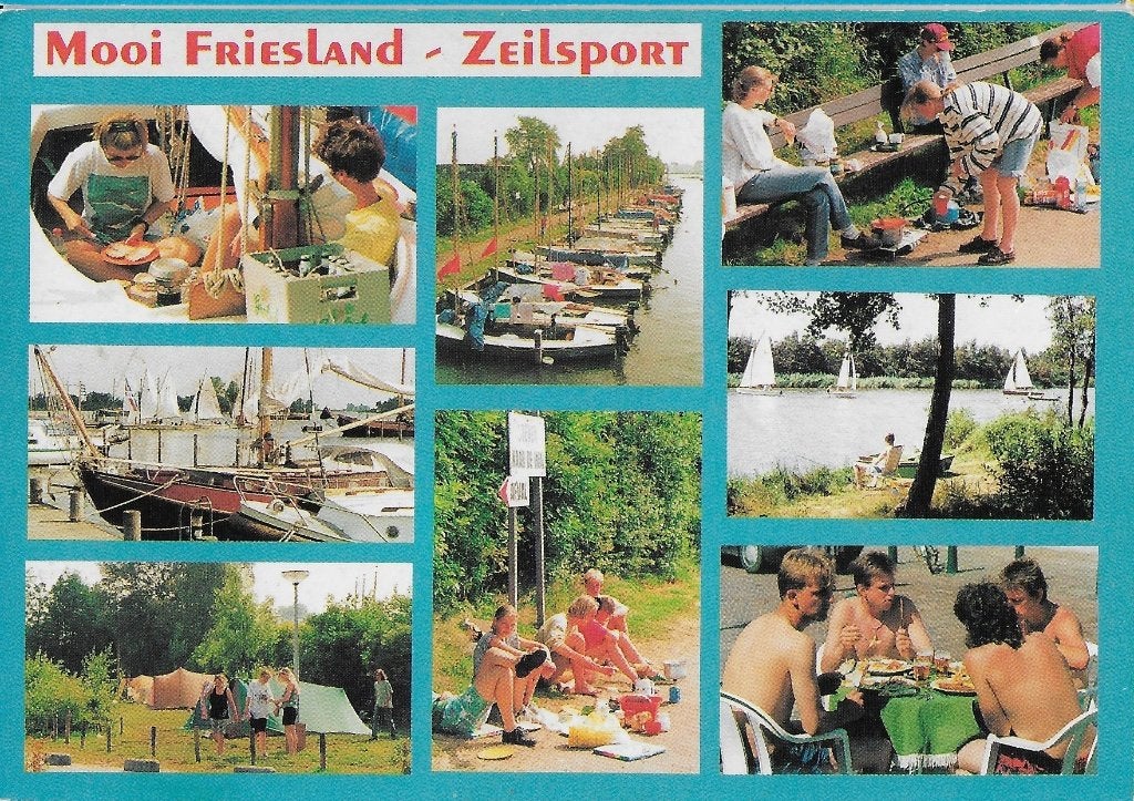 Sus912 Gelopen ansichtkaart mooi Friesland zeilsport, Ophalen of Verzenden, 1980 tot heden, Gelopen, Friesland