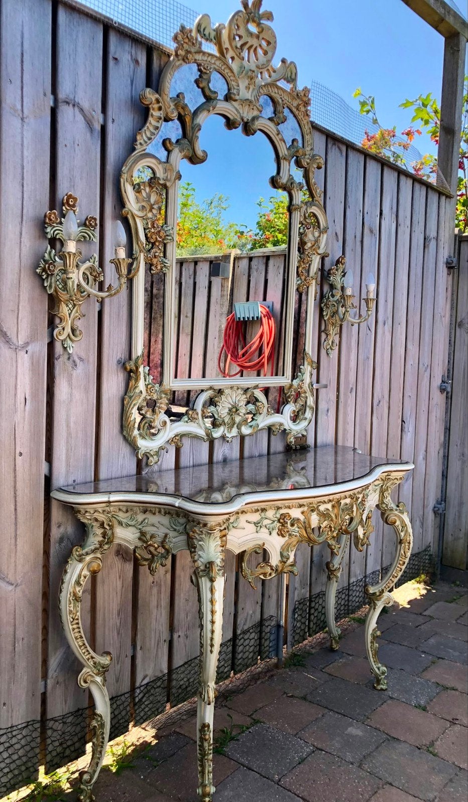 Prachtige Barok  Rococo Consoletafel met Grote Spiegel, Ophalen of Verzenden, Zo goed als nieuw, Rococo
