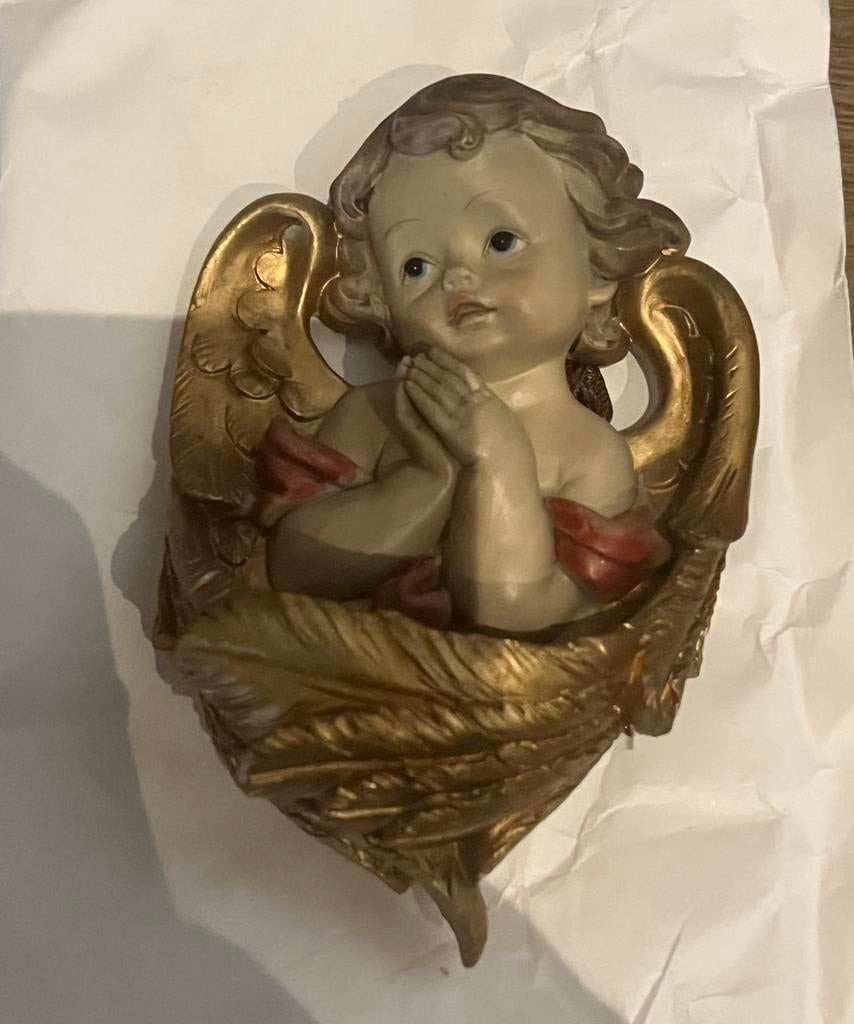 Prachtig Wijwater bakje Engel met vleugels, Antiek en Kunst, Ophalen of Verzenden