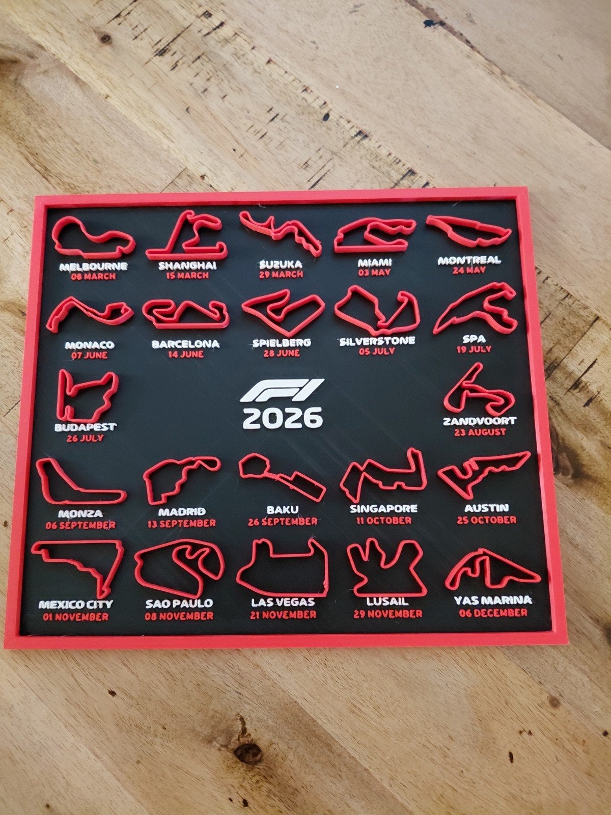 F1 Circuit Kalender 2026 Decoratie - Formule 1 Fan Must-Have, Meerkleurig, Nieuw, Kunststof, Ophalen of Verzenden