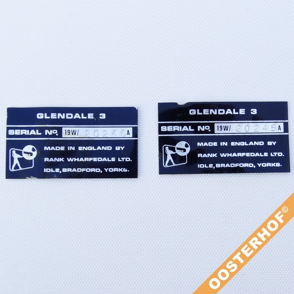 WHARFEDALE® - Glendale 3 Labels 2x | 53 x 29, Overige merken, Gebruikt, Overige typen, Ophalen of Verzenden