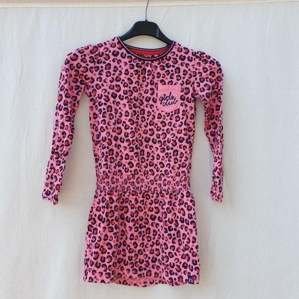 Stoere roze jurk, luipaardprint. Mt 128/134. Merk LOVE z8, Meisje, ., Ophalen of Verzenden, Zo goed als nieuw