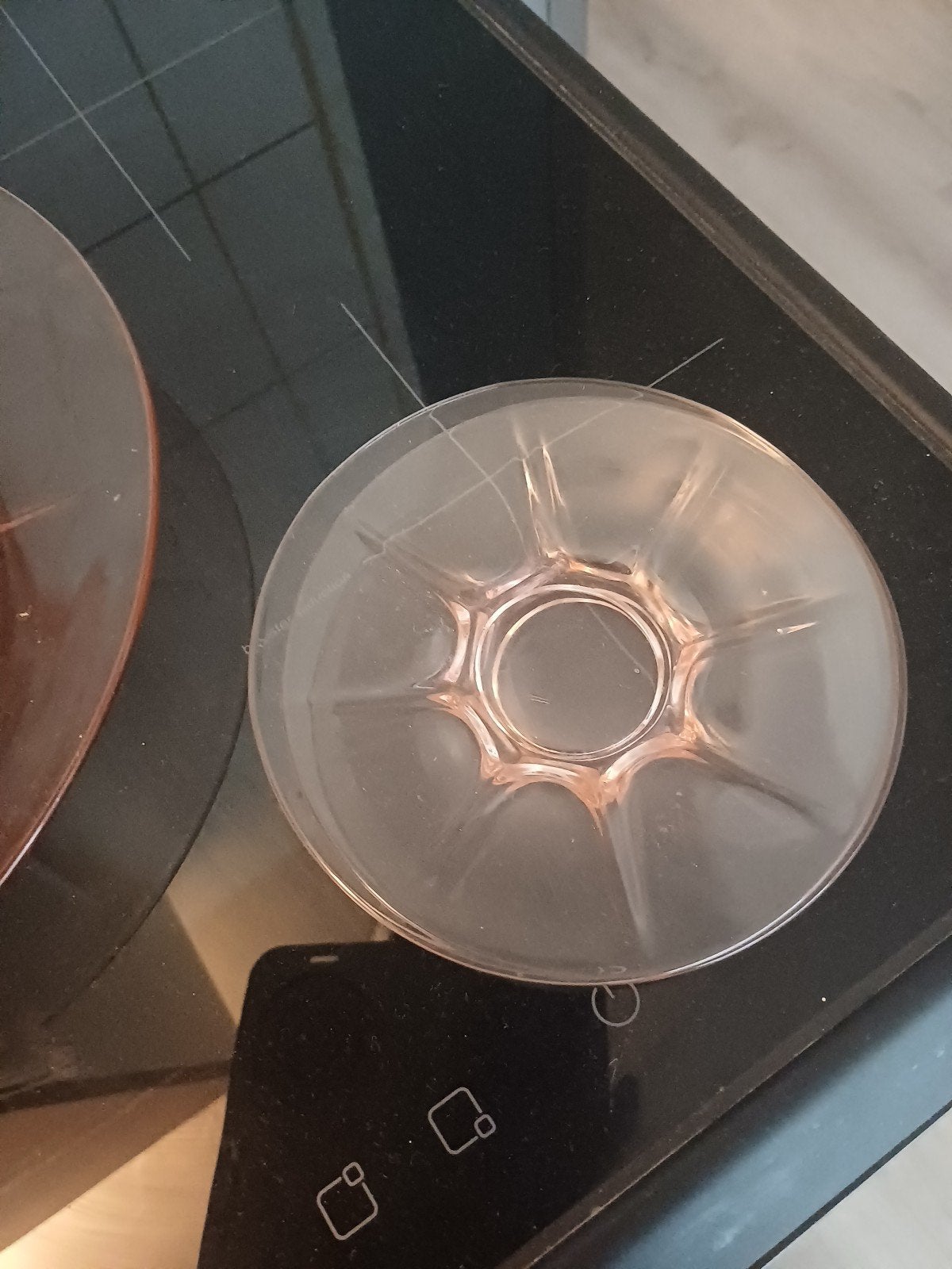 Vintage Roze Glazen Fruitschaal en Schotels, Antiek en Kunst, Ophalen of Verzenden