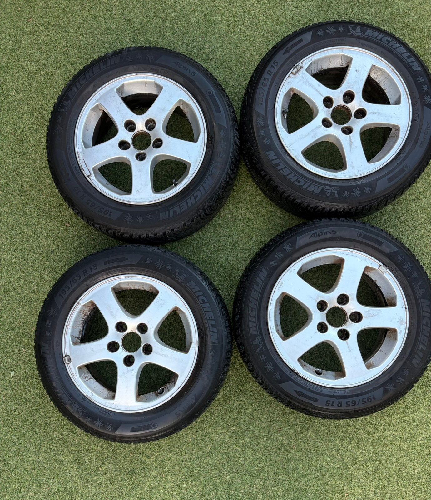 Saab 9-3 velgen net winterbanden, Auto-onderdelen, Ophalen, Gebruikt, 15 inch, Banden en Velgen