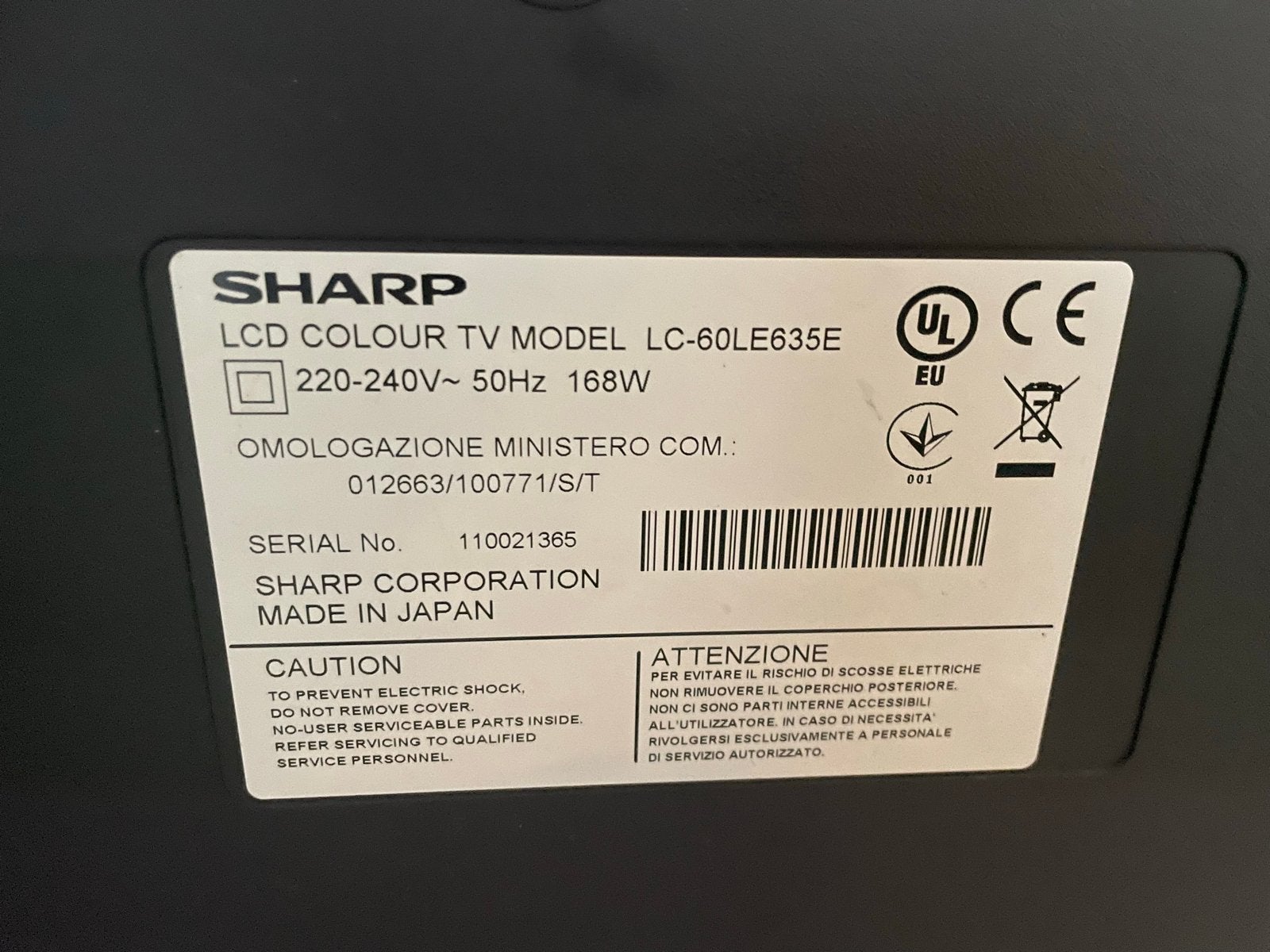Sharp LC-60LE635E LCD Kleuren TV, Gebruikt, 50 Hz, LCD, Ophalen of Verzenden