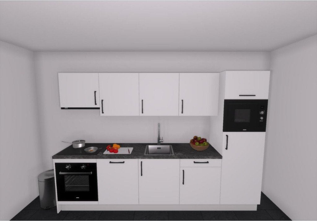 Showroom keuken recht model Alpine wit, Ophalen, Wit, Nieuw, Enkelwandige keuken