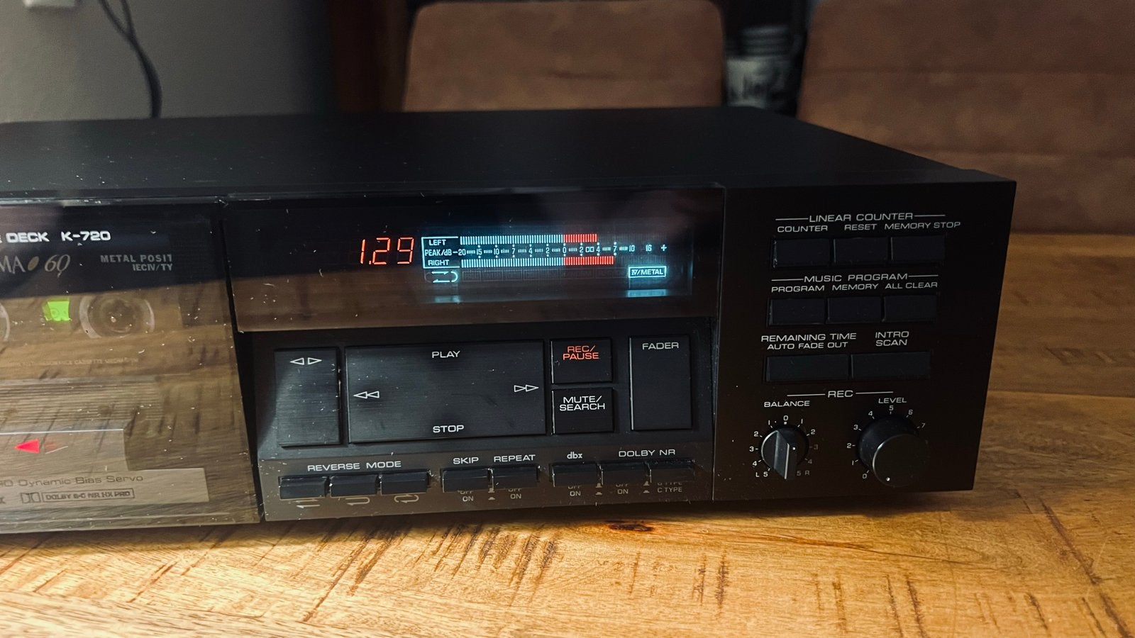 Yamaha Natural Sound Stereo Cassette Deck K-720, Audio, Tv en Foto, Cassettedecks, Enkel, Overige merken, Tiptoetsen, Ophalen of Verzenden