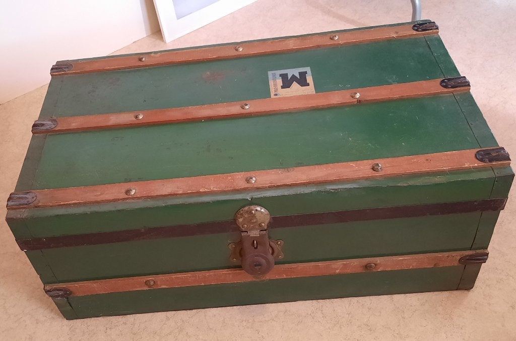 Hutkoffer (metaal hout), Minder dan 50 cm, Gebruikt, 50 tot 100 cm, 5 – 50