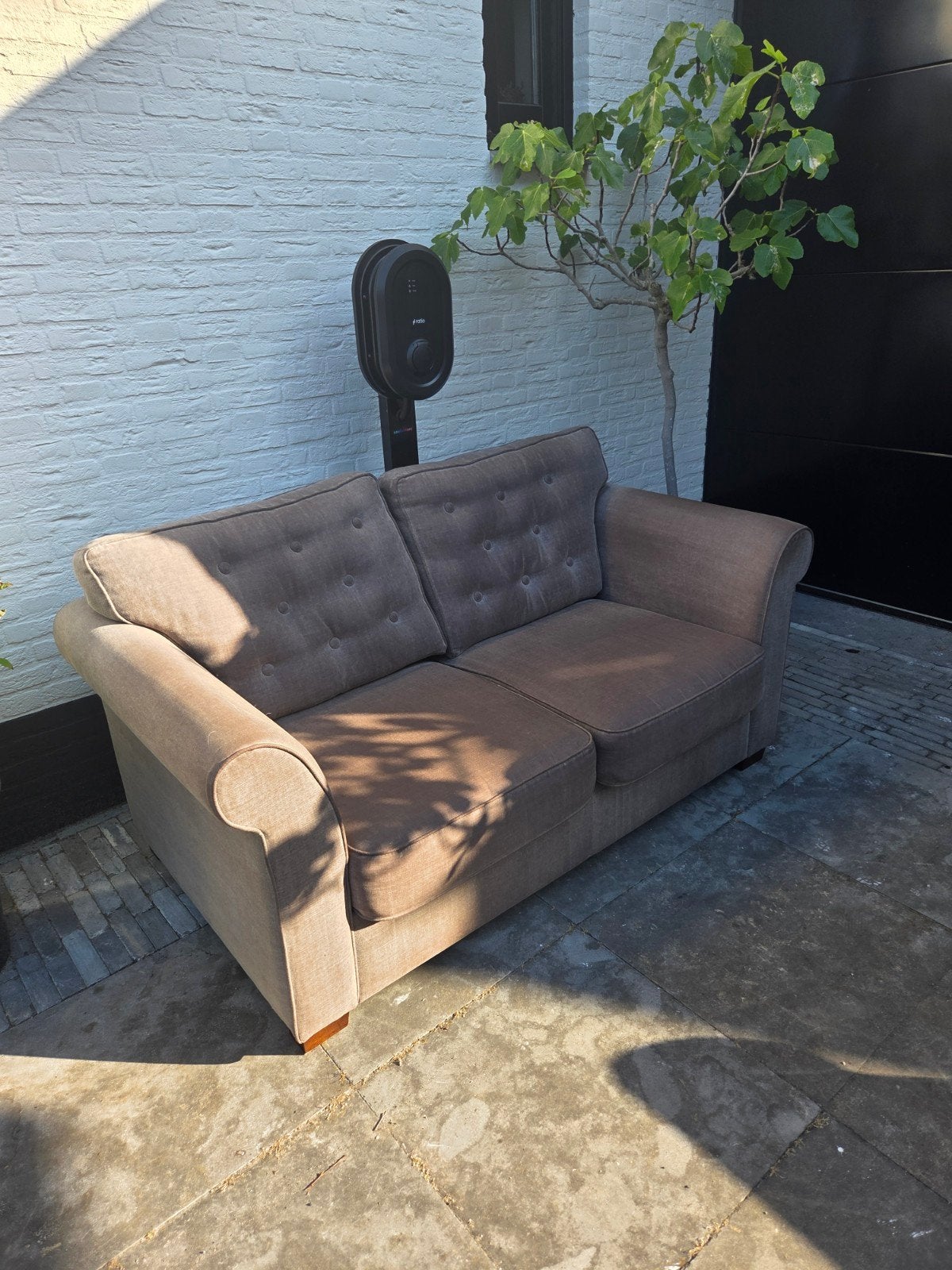 Gratis afhalen :Comfortabele tweezitsbank in Taupe kleur - Z, Ophalen, Gebruikt, Klassiek, Comfortabel, 150 tot 200 cm