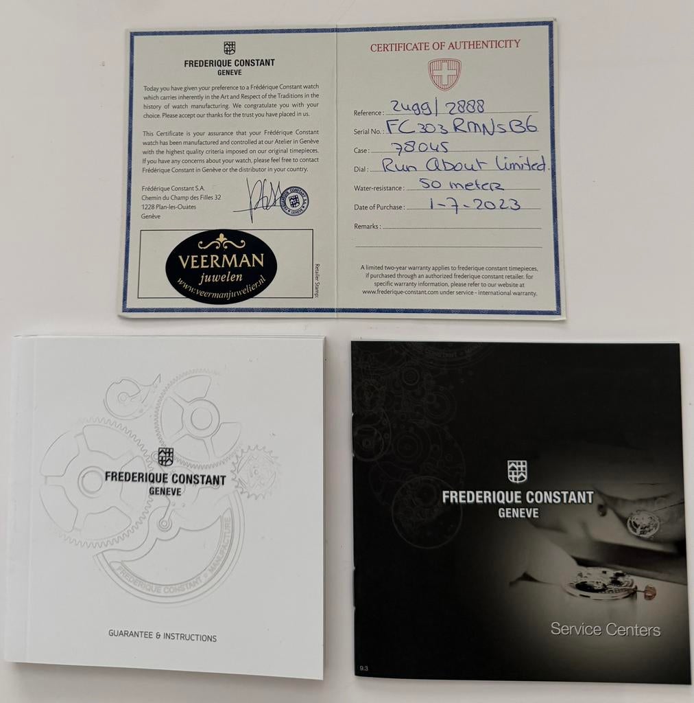 Frederique Constant Runabout Limited Blue 42 mm blauw / 2023, Staal, Polshorloge, Ophalen, Overige merken