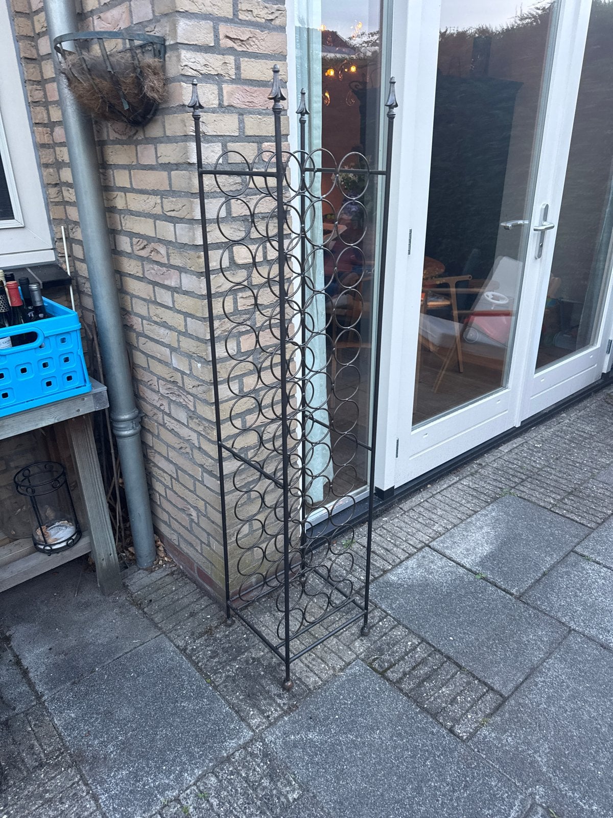 Stalen wijnrek voor 39 flessen - 170cm hoog, Huis en Inrichting, Woonaccessoires | Wijnrekken, Ophalen, Gebruikt, 25 flessen of meer