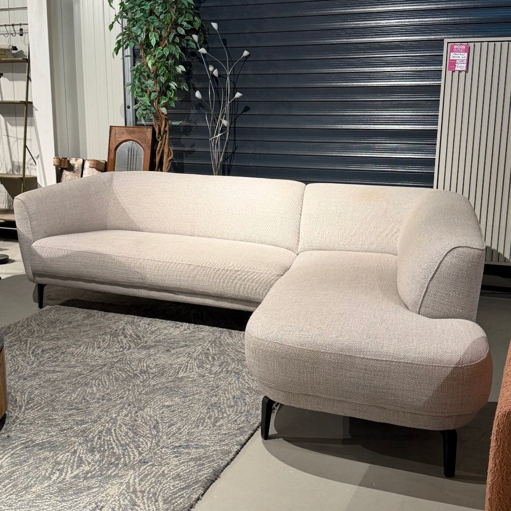 hoekbank Xooon Brooks beige stof **Showroom model**, Ophalen, 250 tot 300 cm, Hoekbank, Zo goed als nieuw