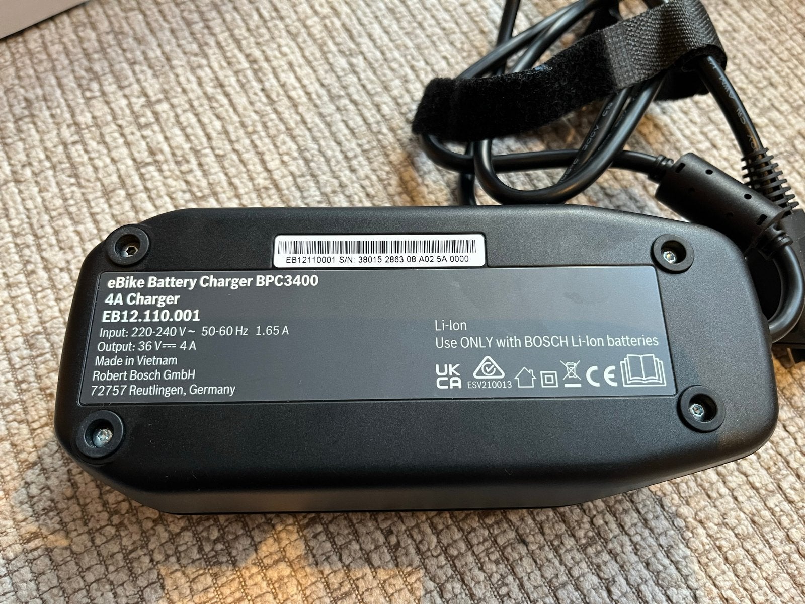 Bosch 4A Oplader BPC3400 voor elektrische fiets, Fietsen en Brommers, Ophalen of Verzenden, Zo goed als nieuw