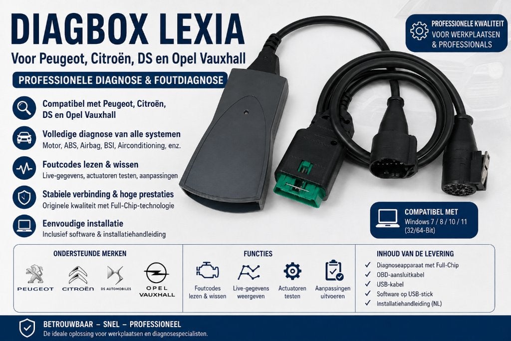 Peugeot Citroen Diagbox Lexia Full-chip Diagnose apparaat, Auto diversen, Autogereedschap, Ophalen of Verzenden, Nieuw