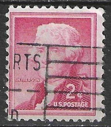 USA 1954 - Yvert 588 - Thomas Jefferson - 2 c. (ST), Verzenden, Gestempeld, Noord-Amerika