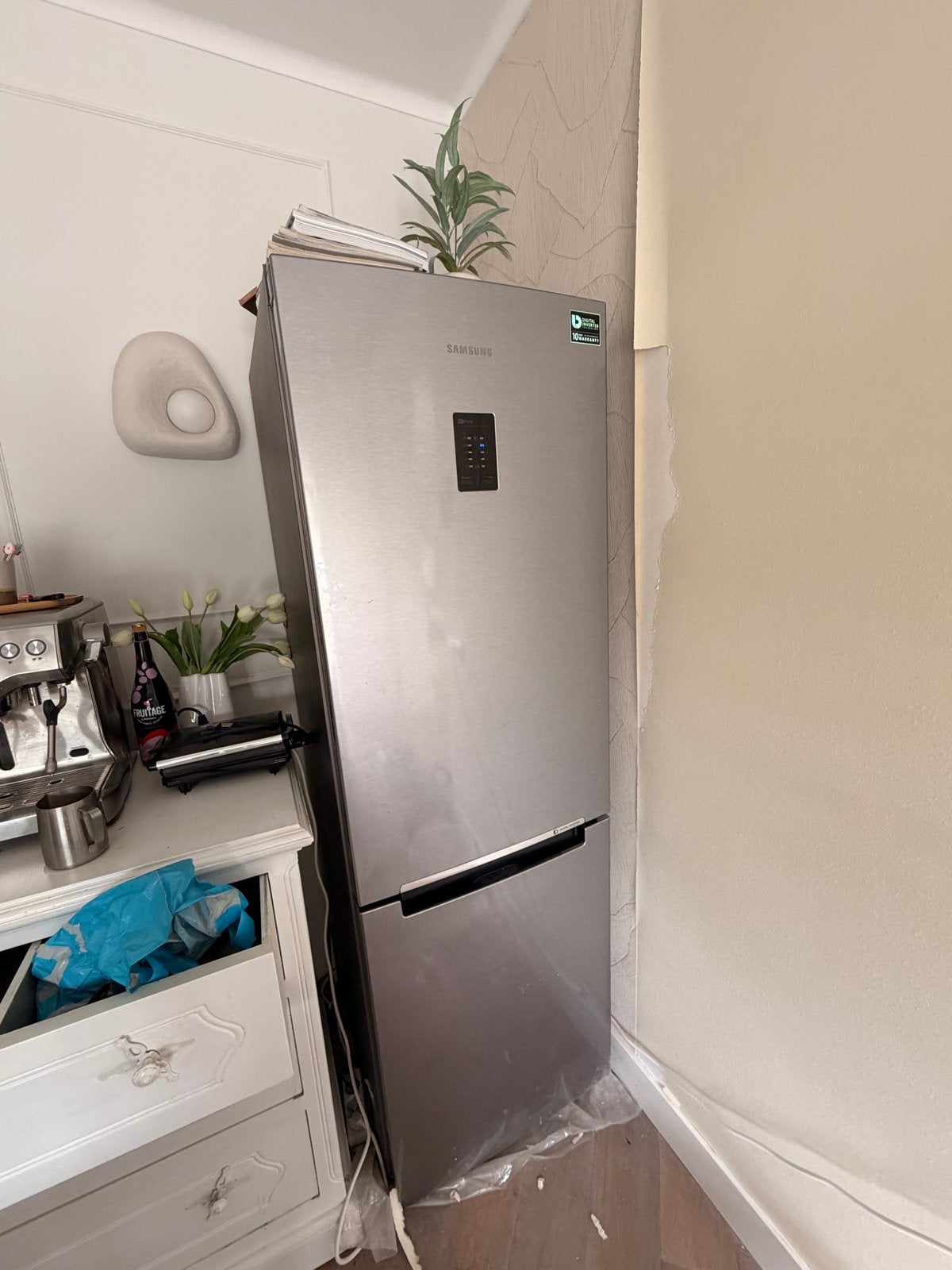 Samsung Koelkast met Aparte Vriezer - Zilver, Witgoed en Apparatuur, Koelkasten en IJskasten, Ophalen, Gebruikt, 200 liter of meer