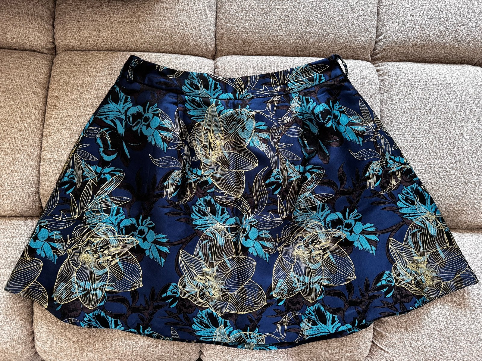 Nikkie rok maat 42 met bloemenprint, Blauw, Maat 42/44 (L), Ophalen of Verzenden, Zo goed als nieuw