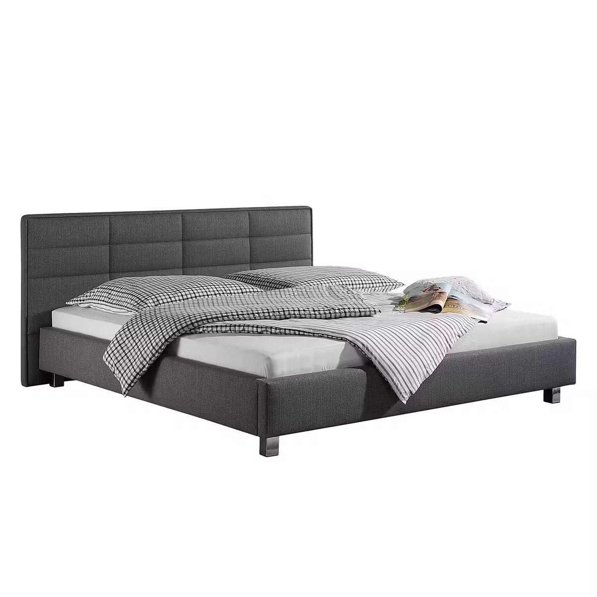 Gestoffeerd tweepersoonsbed 200x200 cm, Ophalen, Gebruikt, Tweepersoons, Overige maten