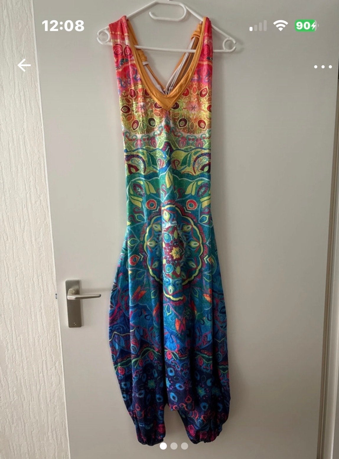 Kleurrijke harembroekpak mandala print, Ophalen of Verzenden, Zo goed als nieuw, Maat 42/44 (L), Carnaval