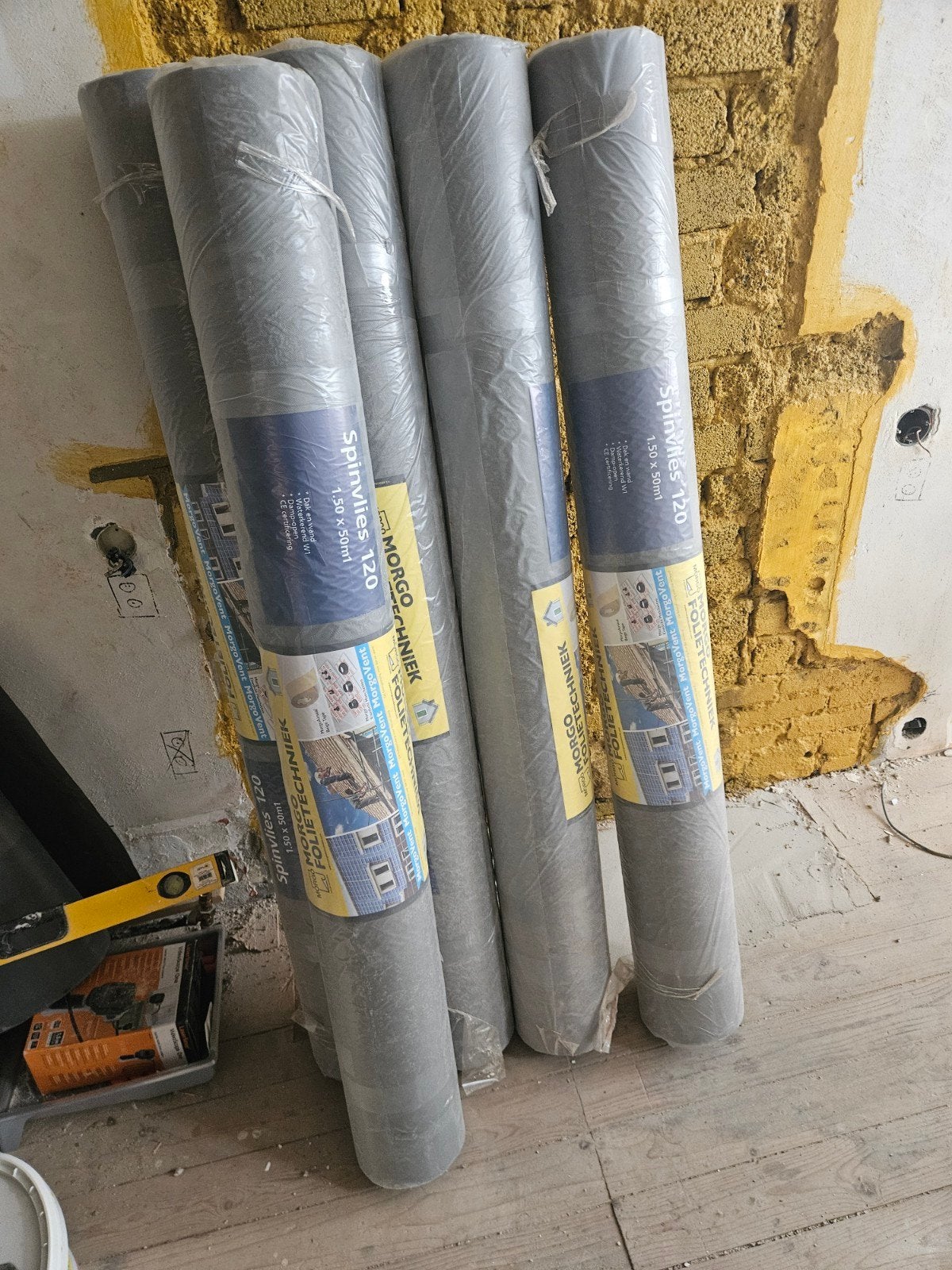 4 x MorgoVent Spinvlies 120 dakfolie – 50m. Nieuw ongeopend, Ophalen, Overige materialen, Zwart, Overige typen
