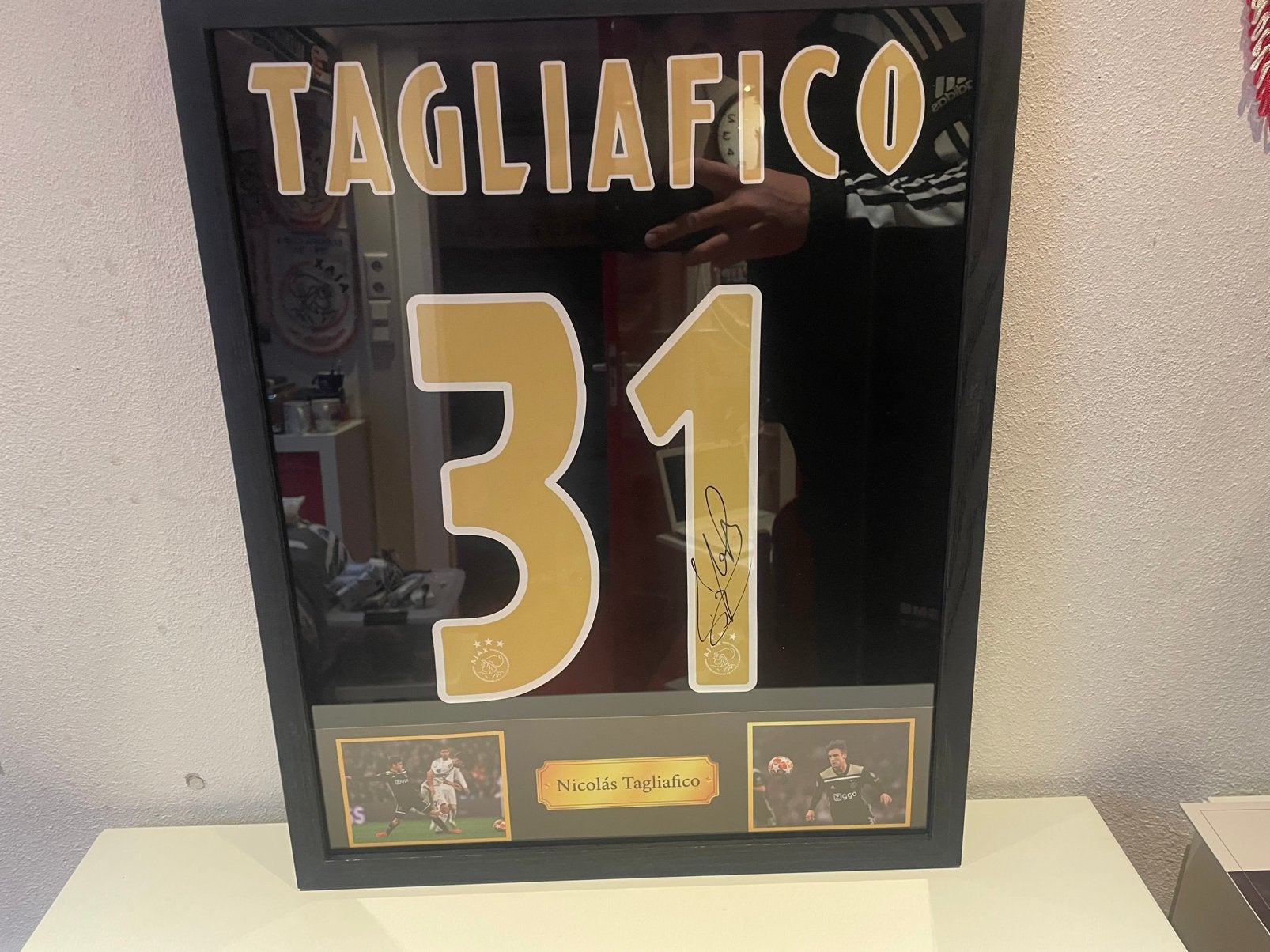Ingelijst shirt Ajax gesigneerd Nicolás Tagliafico 2018-2019, Ophalen of Verzenden, Nieuw, Ajax