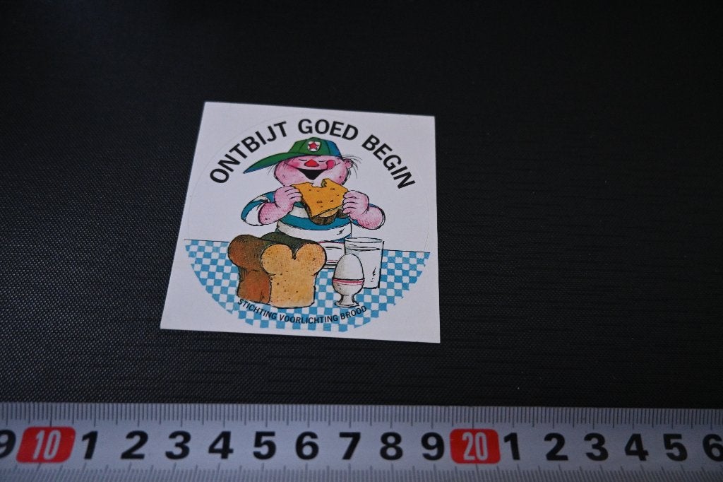 sticker Stichting voorlichting Brood Ontbijt goed begin, Verzamelen, Ophalen of Verzenden, Zo goed als nieuw