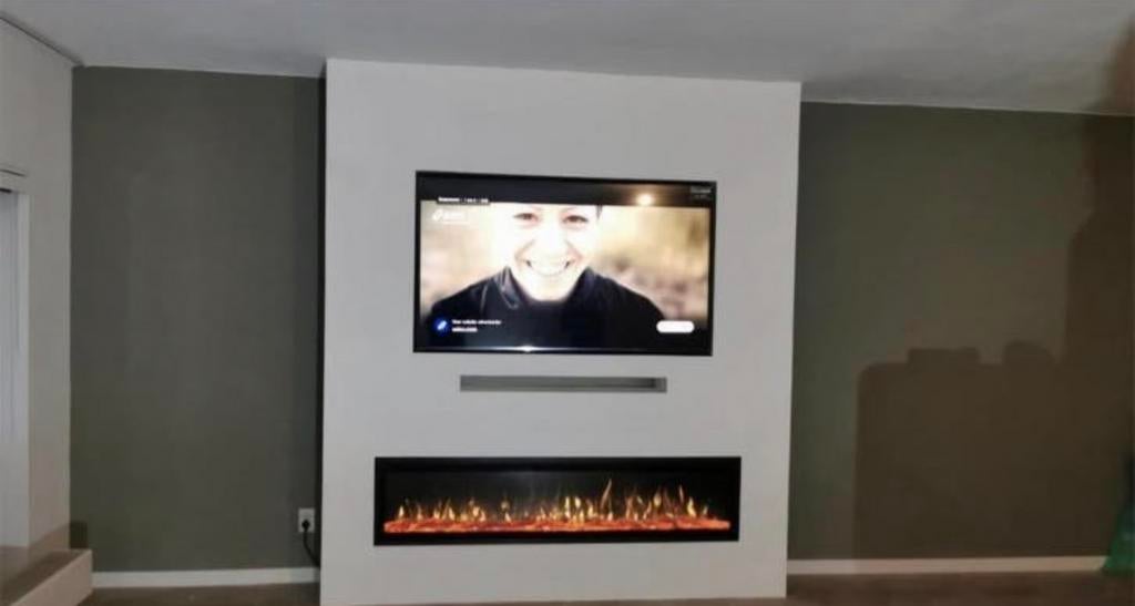 Op maat Zwevend Paneel Cinewal – Modern & Luxe TV Wandmeubel, Huis en Inrichting, Haarden, Ophalen, Zo goed als nieuw, Inbouwhaard