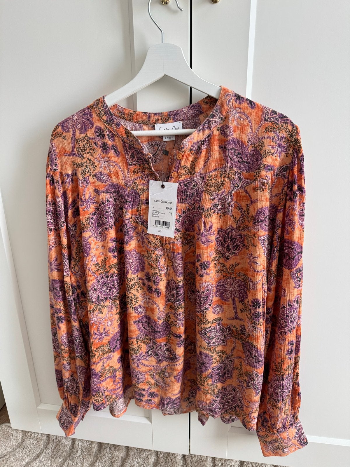 Nieuwe Cotton Club Woman Blouse - Oranje/Paars Paisley, Kleding | Dames, Blouses en Tunieken, Ophalen of Verzenden, Nieuw, Maat 42/44 (L)