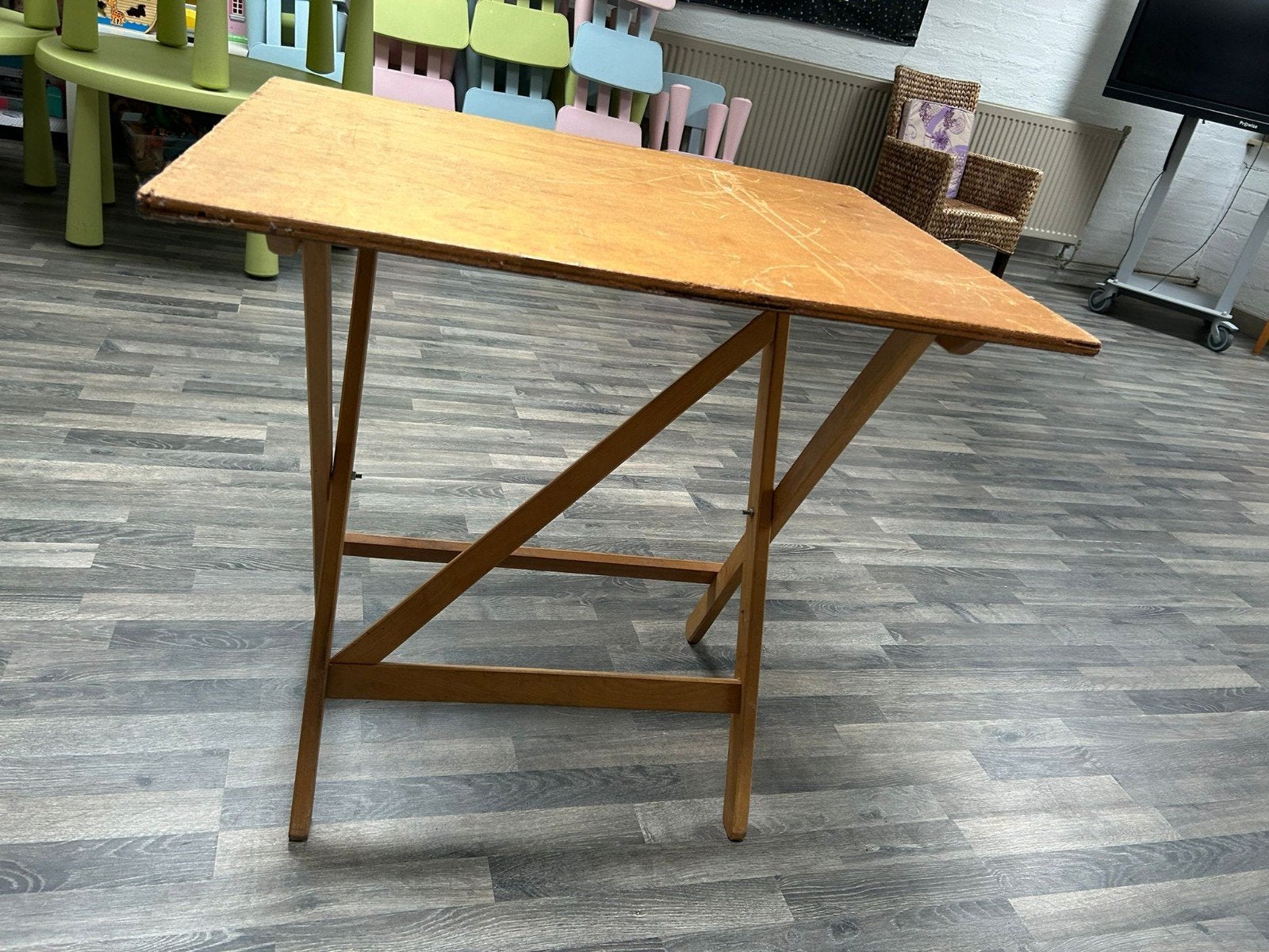 Houten klaptafel - Handig en ruimtebesparend, Gebruikt, Ophalen of Verzenden, Functioneel, Vintage, 75 cm of meer