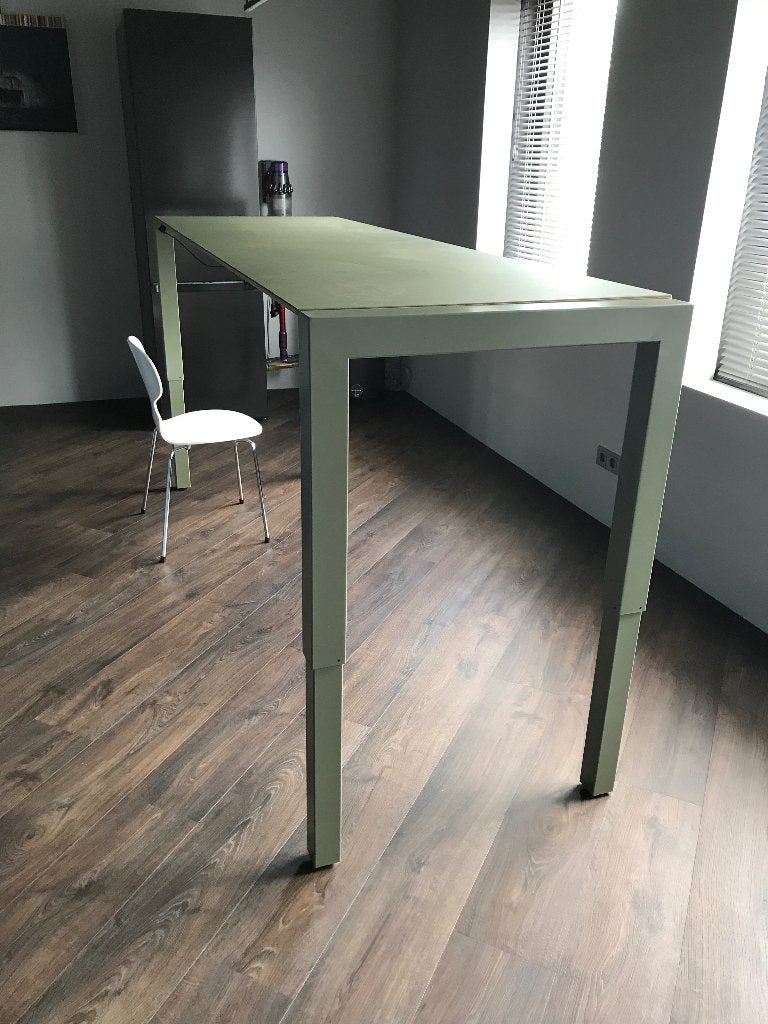 Zit-sta tafel electrisch (239 x 76 cm) / 2 accu's, Ophalen, Zit-sta bureau, Groen, Elektrisch