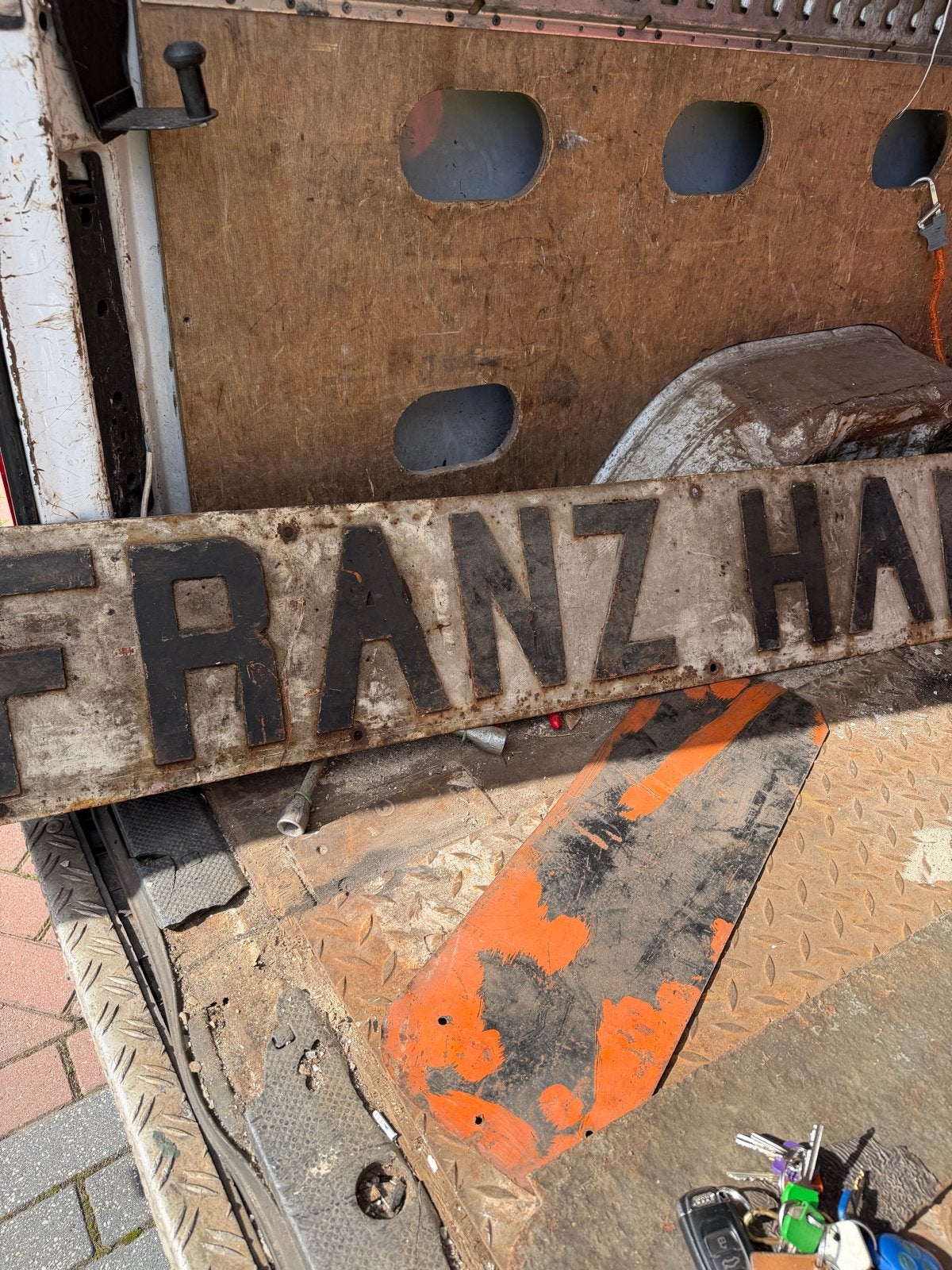 Oud scheepsbord Franz Haniel XVI - 265x25 cm, Ophalen, Gebruikt, Nvt, Nvt