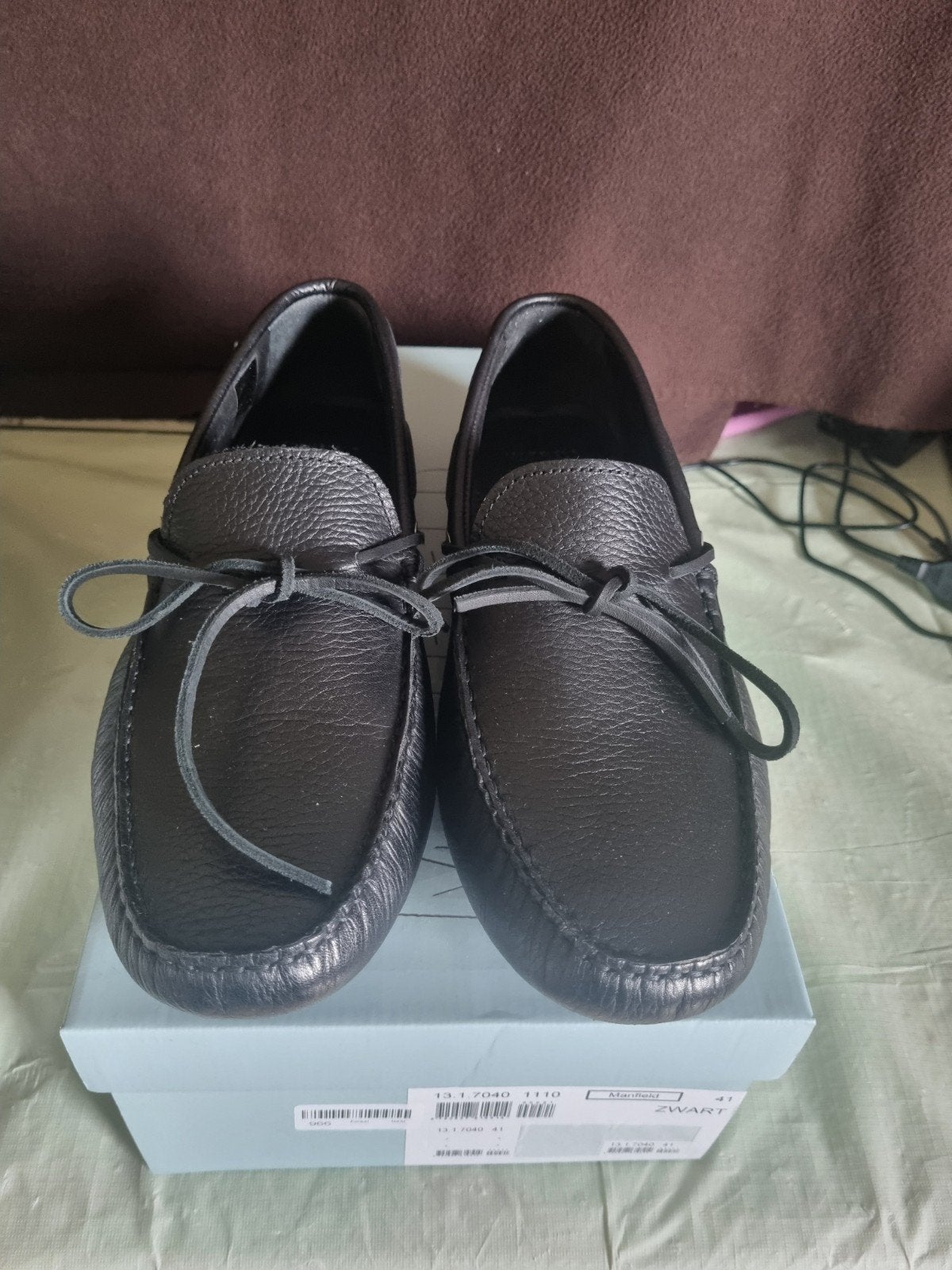 Manfield loafers zwart maat 41 NIEUW, Loafers, Manfield, Zwart, Nieuw