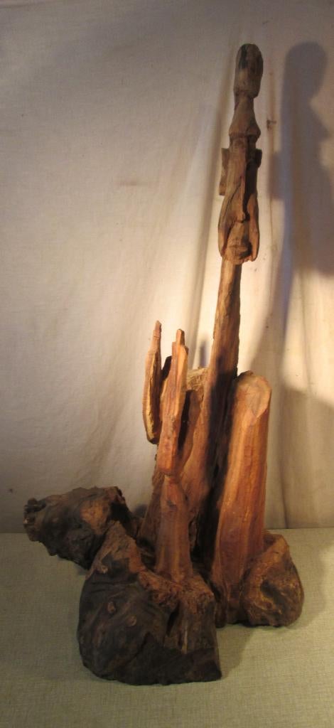 Mooie Grote Houten Kunstwerk - 87cm, Houtsnijwerk, Ophalen of Verzenden, Handgemaakt, Abstract