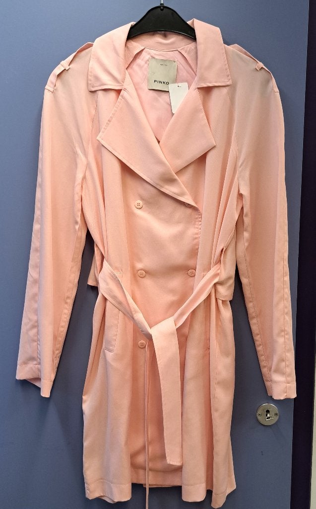 Pinko roze trenchcoat zomer jas 1x gedragen mt 40-42 44918, Pinko, ., Ophalen of Verzenden, Zo goed als nieuw