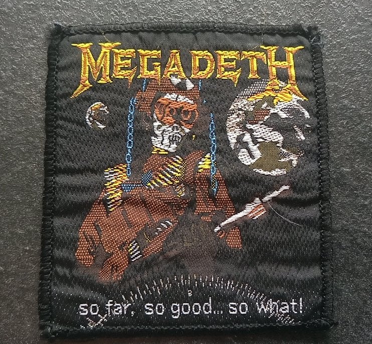 Megadeth official 1989 so far so good patch used580, Verzenden, Zo goed als nieuw, Kleding